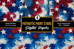 Patriotic Impasto Painted Stars Seamless Patterns Product Image 1