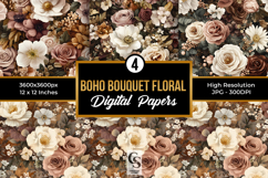 Boho Bouquet Flowers Seamless Patterns Product Image 1