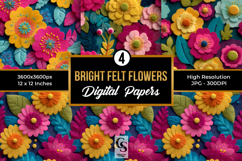Bright Felt Flowers Seamless Patterns Product Image 1