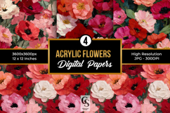 Spring Acrylic Flowers Hearts Patterns Product Image 1