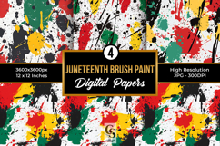 Juneteenth Paint Splatter Digital Papers Seamless Patterns Product Image 1