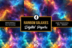 Rainbow Galaxy Stars Seamless Patterns Product Image 1