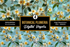 Botanical Plumeria Flowers Patterns Product Image 1