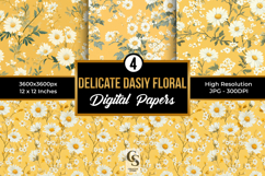 Delicate Daisy Flowers Seamless Pattern Product Image 1