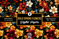Bold Spring Flowers Seamless Patterns Product Image 1