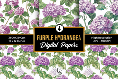Purple Hydrangea Floral Seamless Pattern Product Image 1