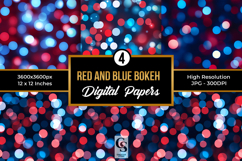 Red and Blue Bokeh Seamless Patterns Product Image 1