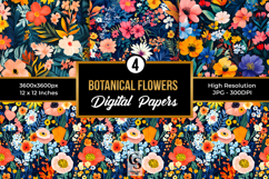 Colorful Botanical Flower Pattern Product Image 1