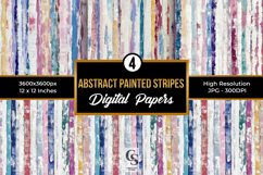 Abstract Impasto Painted Stripes Digital Paper Product Image 1
