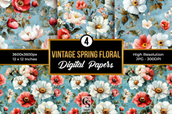 Vintage Spring Cottagecore Flowers Patterns Product Image 1
