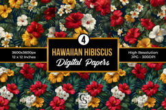 Hawaiian Hibiscus Flowers Seamless Pattern Product Image 1