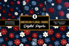 American Floral Fabric Seamless Patterns Product Image 1