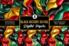 Black History Month 3D Foil Seamless Patterns Product Image 1
