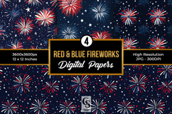 4th of July Fireworks Seamless Patterns Product Image 1