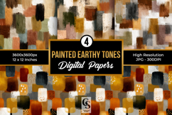 Brush Painted Earthy Tones Digital Paper Product Image 1