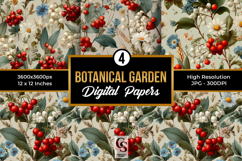 Botanical Floral Berries Seamless Patterns Product Image 1