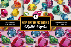 Pop Art Gemstones Seamless Patterns Product Image 1