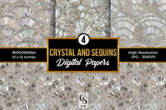 White Crystal &amp; Sequin Digital Papers Product Image 1