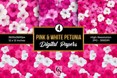 Pink and White Petunia Floral Seamless Pattern Product Image 1