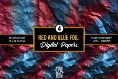 Red Blue Foil Texture Seamless Patterns Product Image 1