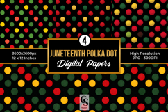 Juneteenth Polka Dots Digital Papers Seamless Pattern Product Image 1