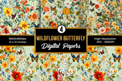 Floral Butterfly Garden Seamless Pattern Product Image 1