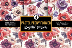 Vintage Pastel Poppy Flowers Patterns Product Image 1