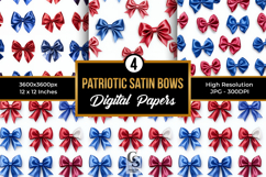 Patriotic Satin Bows Seamless Patterns Product Image 1