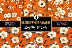 Orange and White Flowers Seamless Pattern Product Image 1