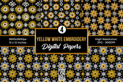 Yellow white chikankari embroidery Seamless Patterns Product Image 1