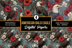 American Floral Eagle Seamless Patterns Product Image 1