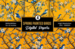 Blue Birds and Apple Tree Painting Patterns Product Image 1