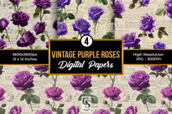 Vintage Purple Notebook Roses Patterns Product Image 1