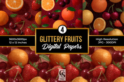 Glittery Summer Fruits Seamless Patterns Product Image 1