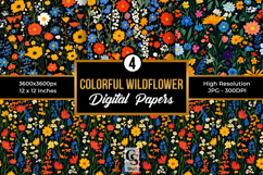 Colorful Wildflowers Seamless Patterns Product Image 1