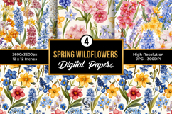 Colorful Spring Wildflowers Seamless Pattern Product Image 1