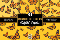 Monarch Butterfly Seamless Patterns Product Image 1