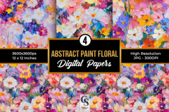 Abstract Painted Flowers Seamless Patterns Product Image 1