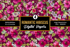 Romantic Hibiscus Flowers Seamless Pattern Product Image 1