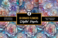 3D Ornate Floral Seamless Pattern Product Image 1
