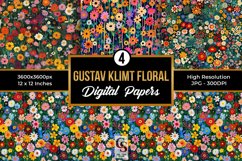 Gustav Klimt Flowers Digital Papers Product Image 1