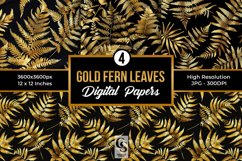 Luxury Gold Fern Leaves Seamless Patterns Product Image 1
