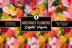 Abstract Painted Flowers Digital Papers Product Image 1