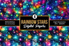 Rainbow Bokeh Stars Seamless Patterns Product Image 1