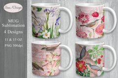Vintage Flowers Mug Sublimation Bundle | 11oz &amp; 15oz Wrap Product Image 1