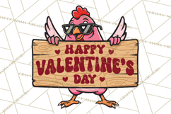Valentines Day PNG | Valentine Chicken Sublimation Design Product Image 2