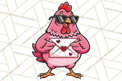 Valentines Day PNG | Valentine Chicken Sublimation Design Product Image 3