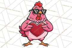 Valentines Day PNG | Valentine Chicken Sublimation Design Product Image 5