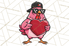 Valentines Day PNG | Valentine Chicken Sublimation Design Product Image 2