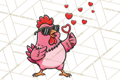 Valentines Day PNG | Valentine Chicken Sublimation Design Product Image 2